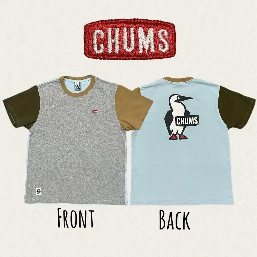 Chums‎ Medium Hurricane Utah T Shirt Graphic Tee Crewneck Booby Logo Colorblock
